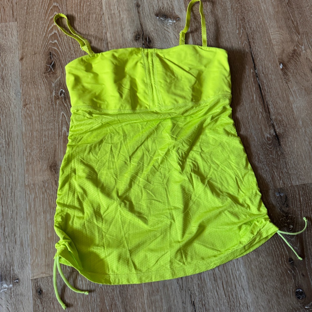 Lululemon‎ Neon Yellow Drawstring Tank Top Size 6
